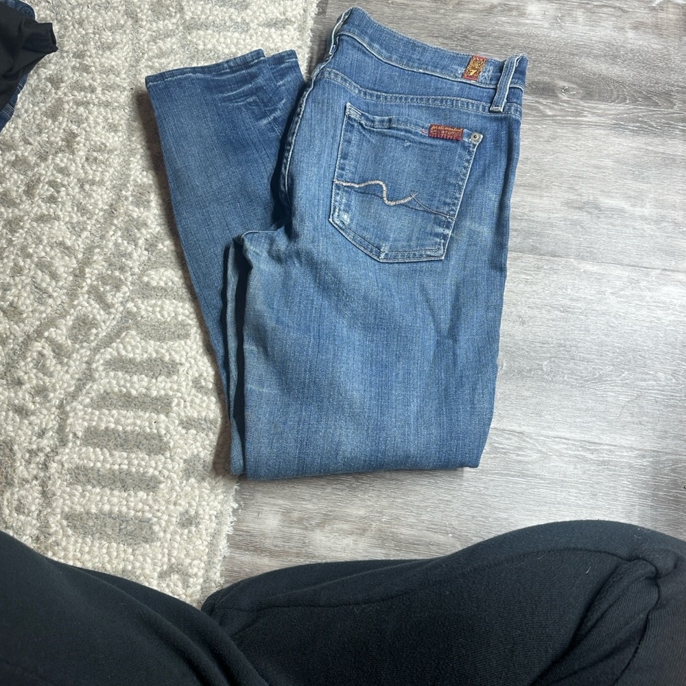 7 For All Mankind Women's Blue Skinny Jeans - Picture 3 of 3
